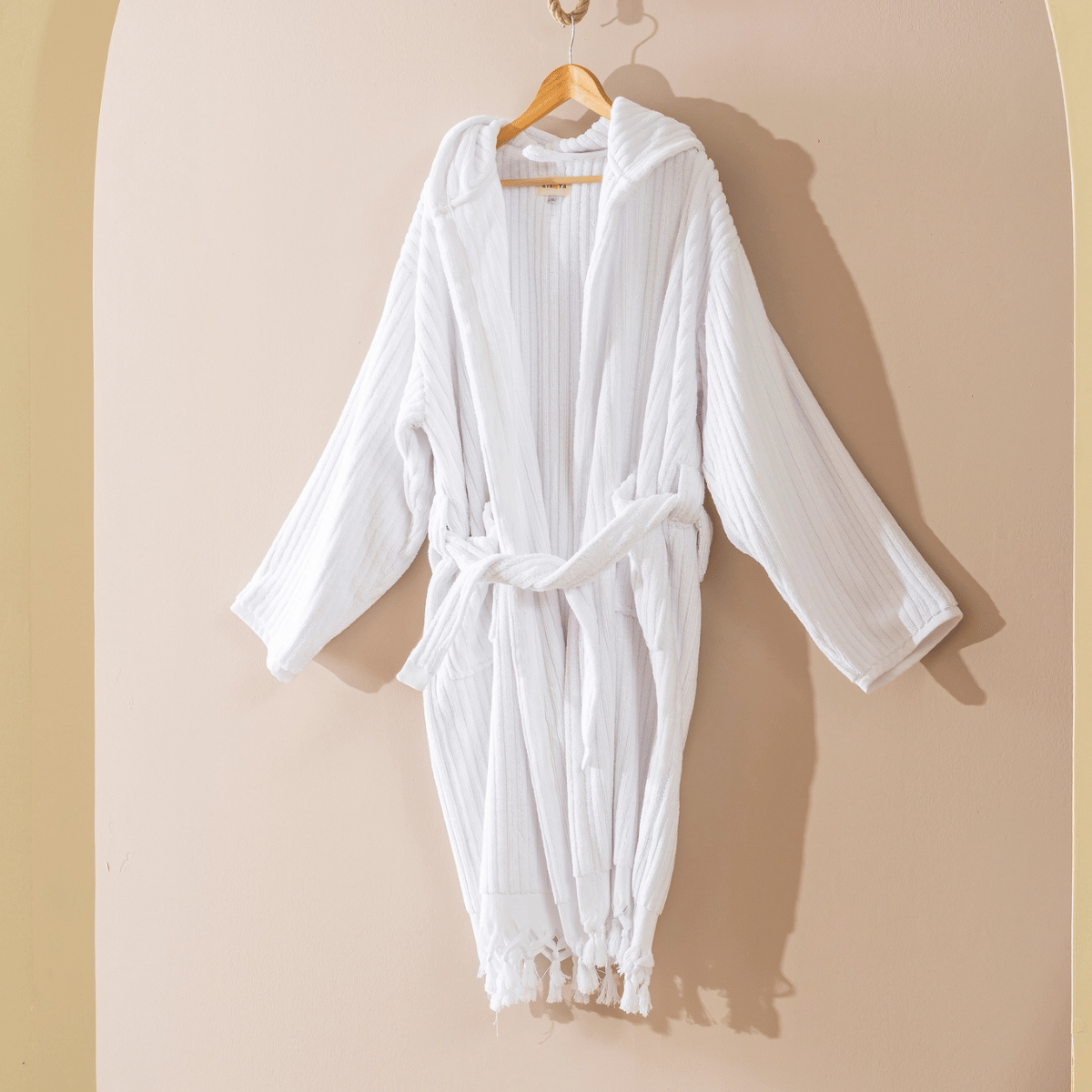 Lyxig morgonrock vit