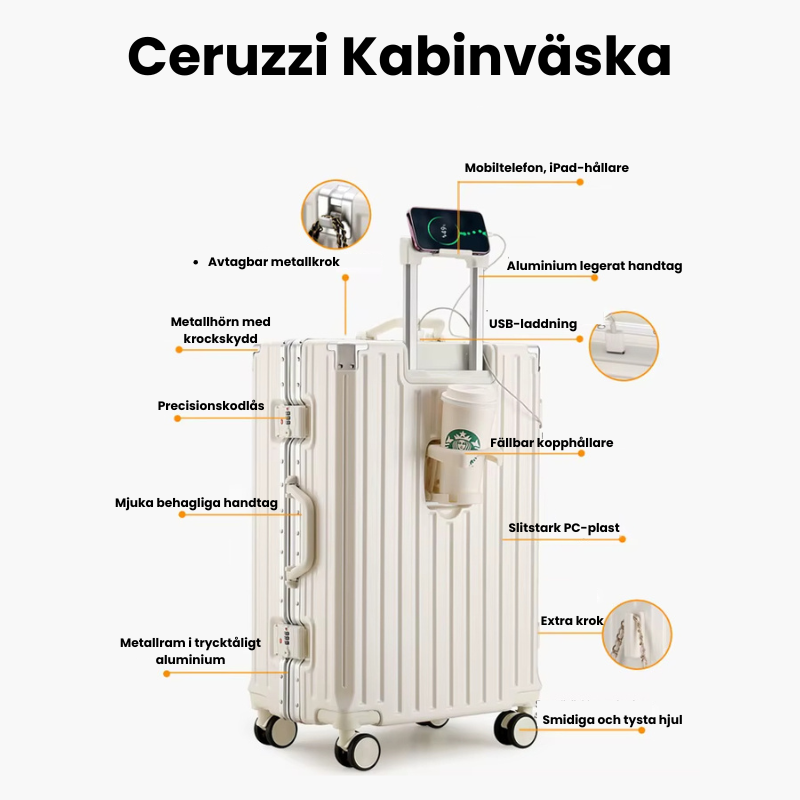 Ceruzzi Kabinväska med USB-laddning