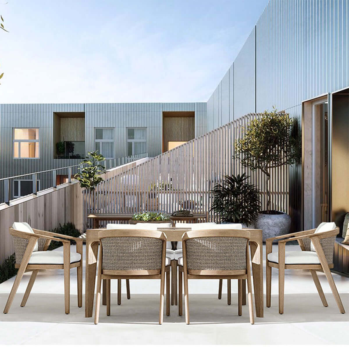 Malta Teak Long Dining Table-0