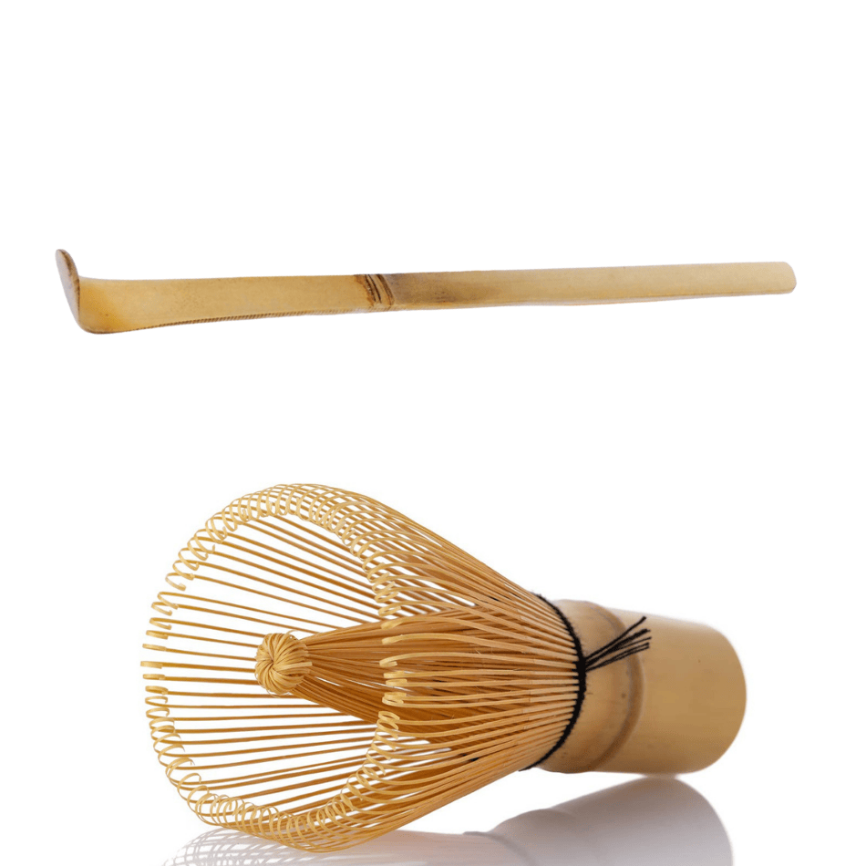 Matcha visp och bambu sked