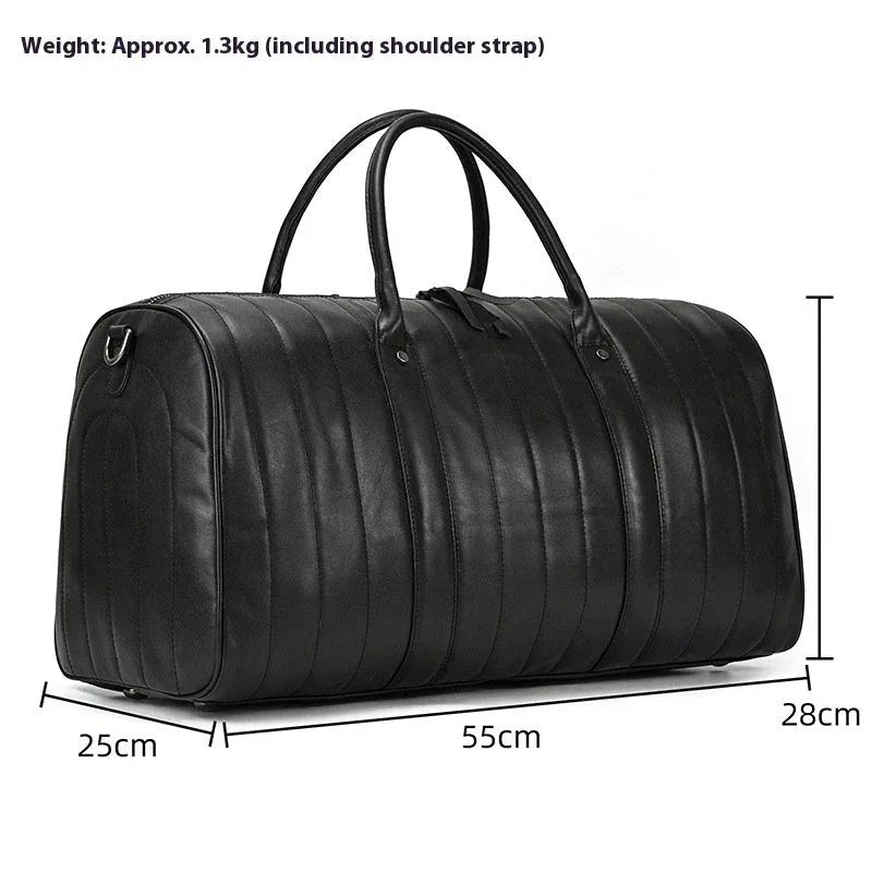 Men's Black Shoulder Traveling Bag