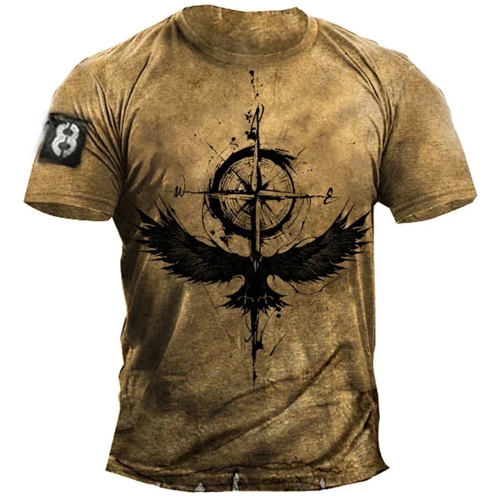Men's Casual Loose Fit Short Sleeve T-Shirt With  Round Neck