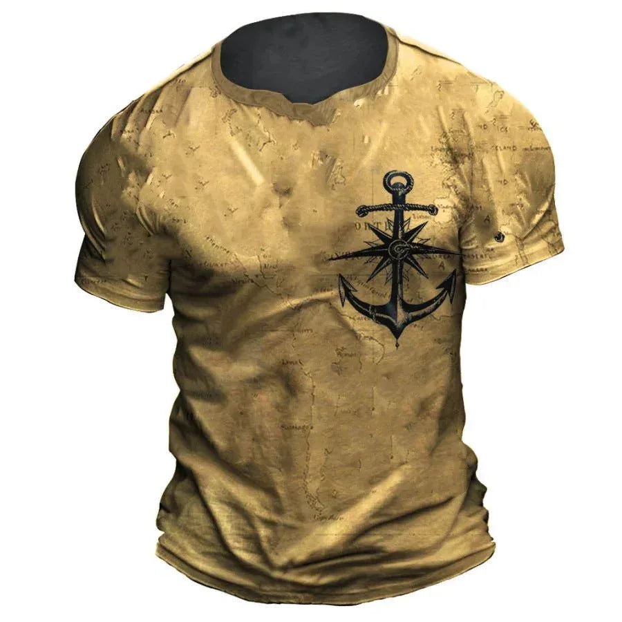 Men's Casual Loose Fit Short Sleeve T-Shirt With  Round Neck