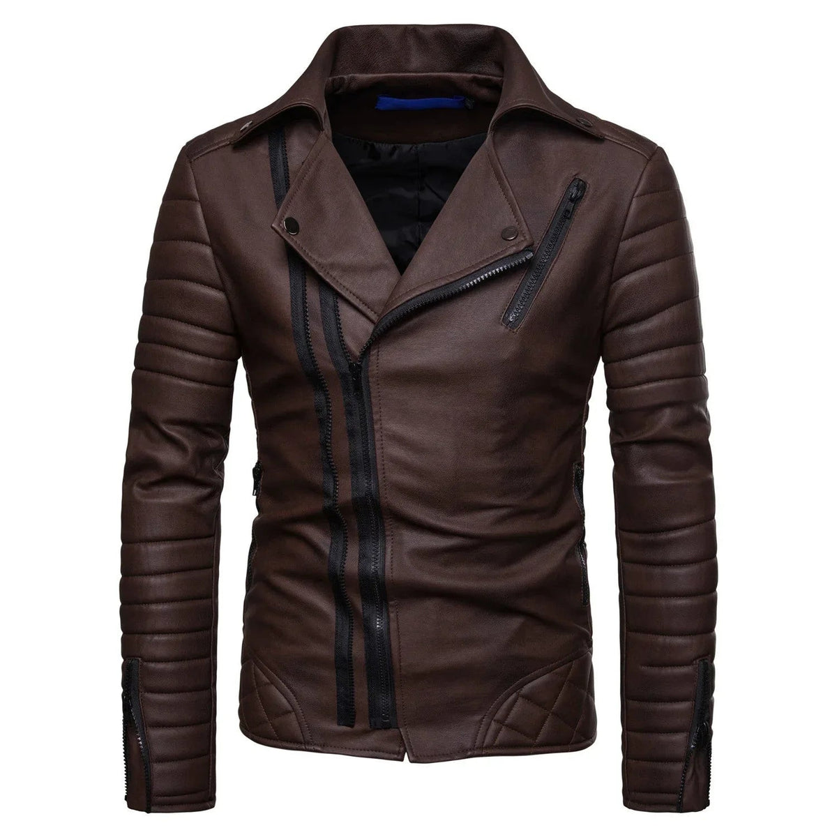 Men's Close Fit PU Leather Jacket