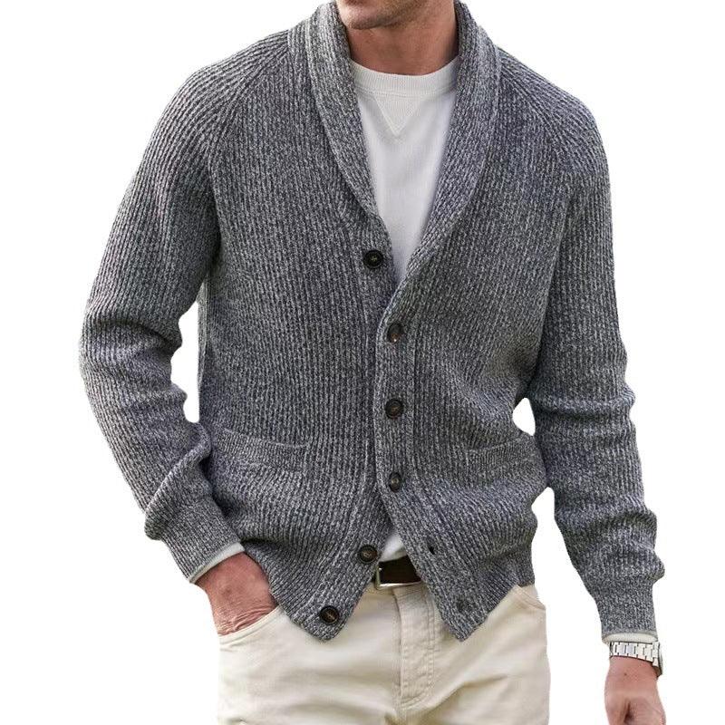 Men's Cotton Blend Loose Fit Buttoned Sweater