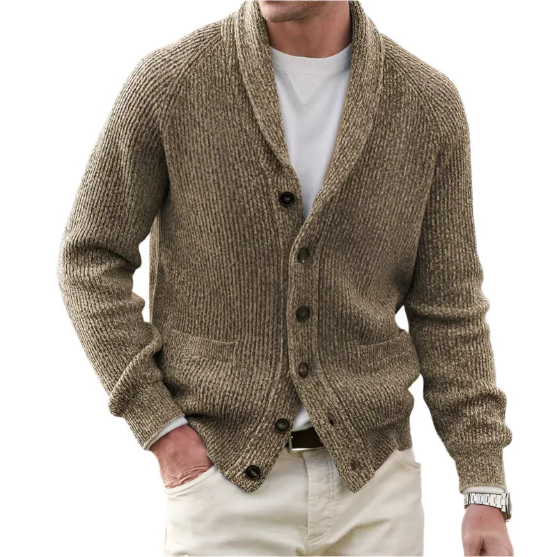 Men's Cotton Blend Loose Fit Buttoned Sweater