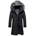 Men's Hooded Mid-Length Down Stuffed Warm Cold-Resistant Winter Jacket