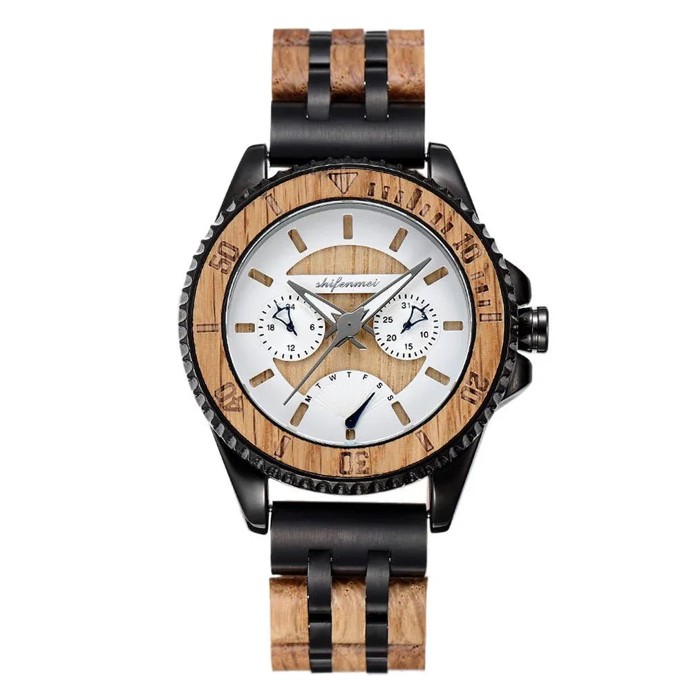 Men's Sports Mechanical Wood Watch
