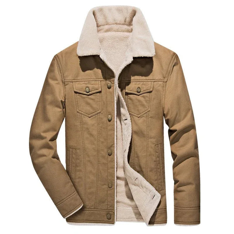Men's Thick Velvet Winter Denim Jacket