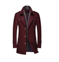 Men's Thickened Scarf Collar Winter & Autumn Polyester Coat