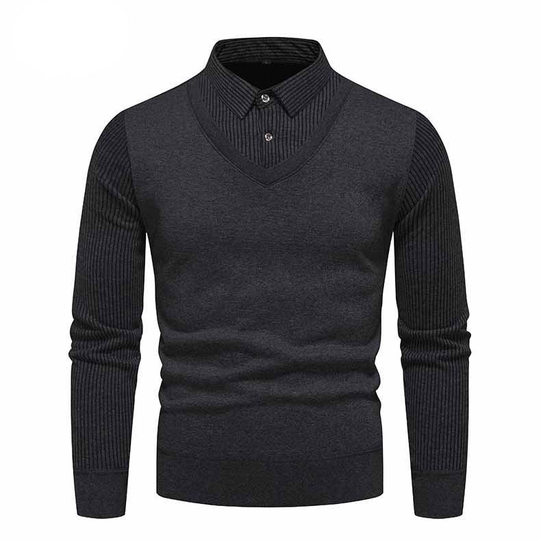 Men's Undershirt Slim Fit Fleece-Lined Two Pieces Sweaters