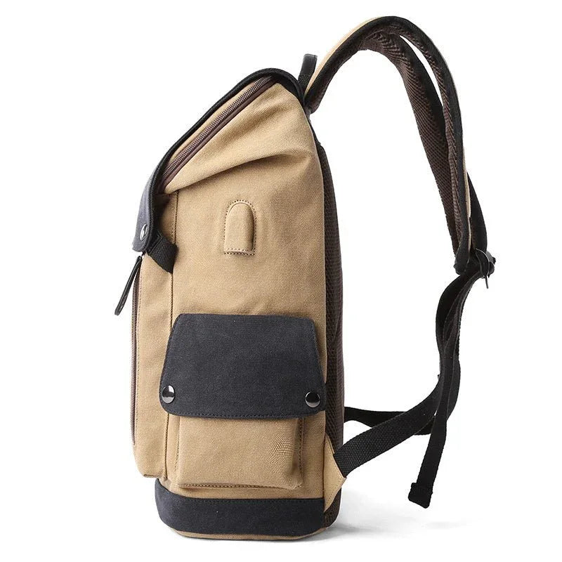Men's USB Charging Polyester School Work Bag Backpack