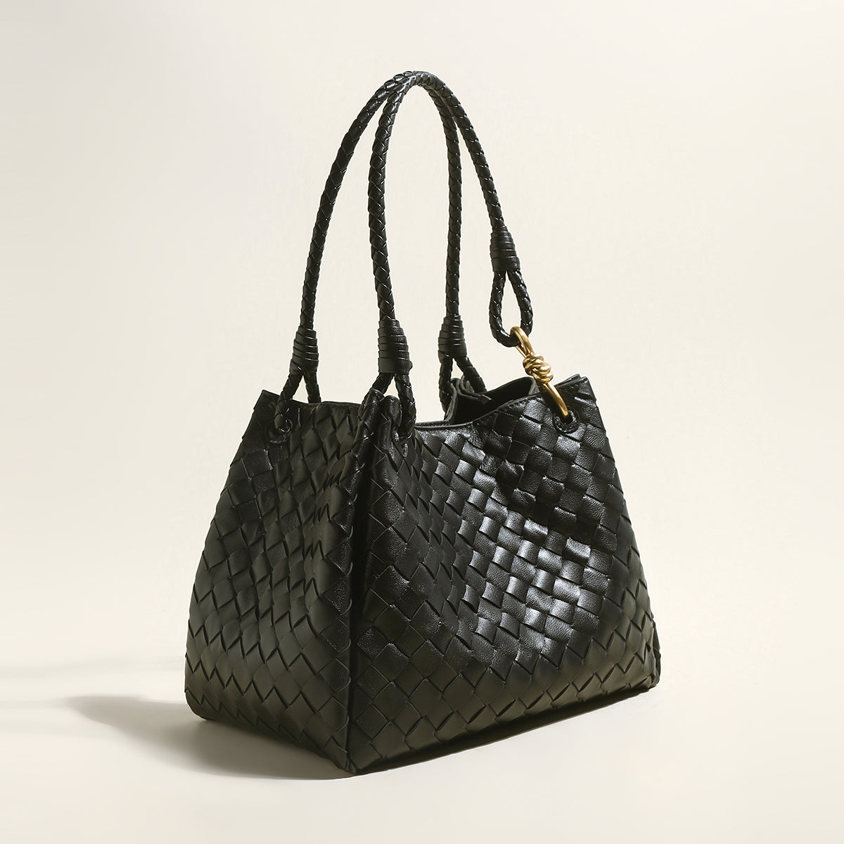 Milton Woven Leather Tote Bag-1