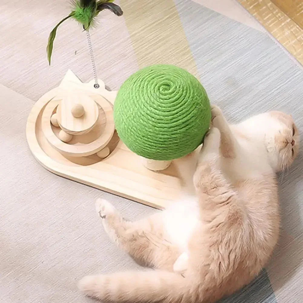 Mushroom Scratching Post Cat Toy With Scratching Ball