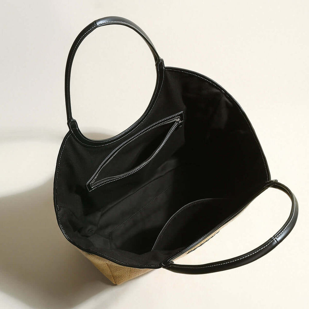 Natural Khaki Woven Tote Bag-2