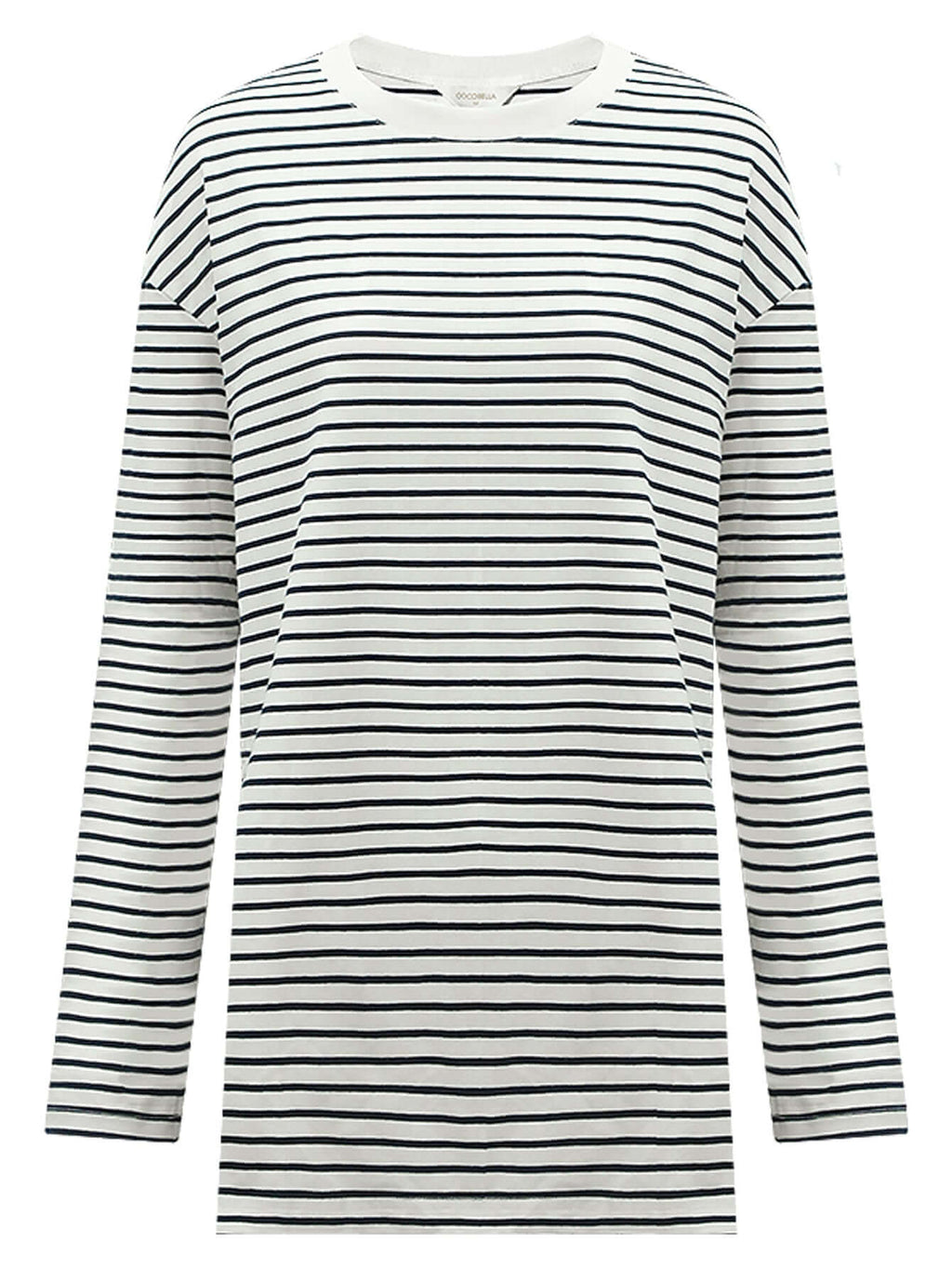 Nonchalant Black and White Striped Long Sleeve Tee-3