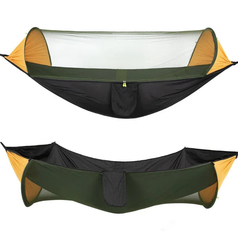 Nylon Automatic Quick Opening Mosquito Net Camping Hammock