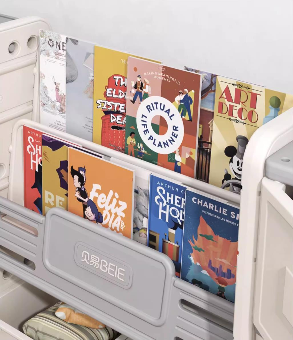 Odin Bear Ivory Bookshelf & Storage Combo Set-2