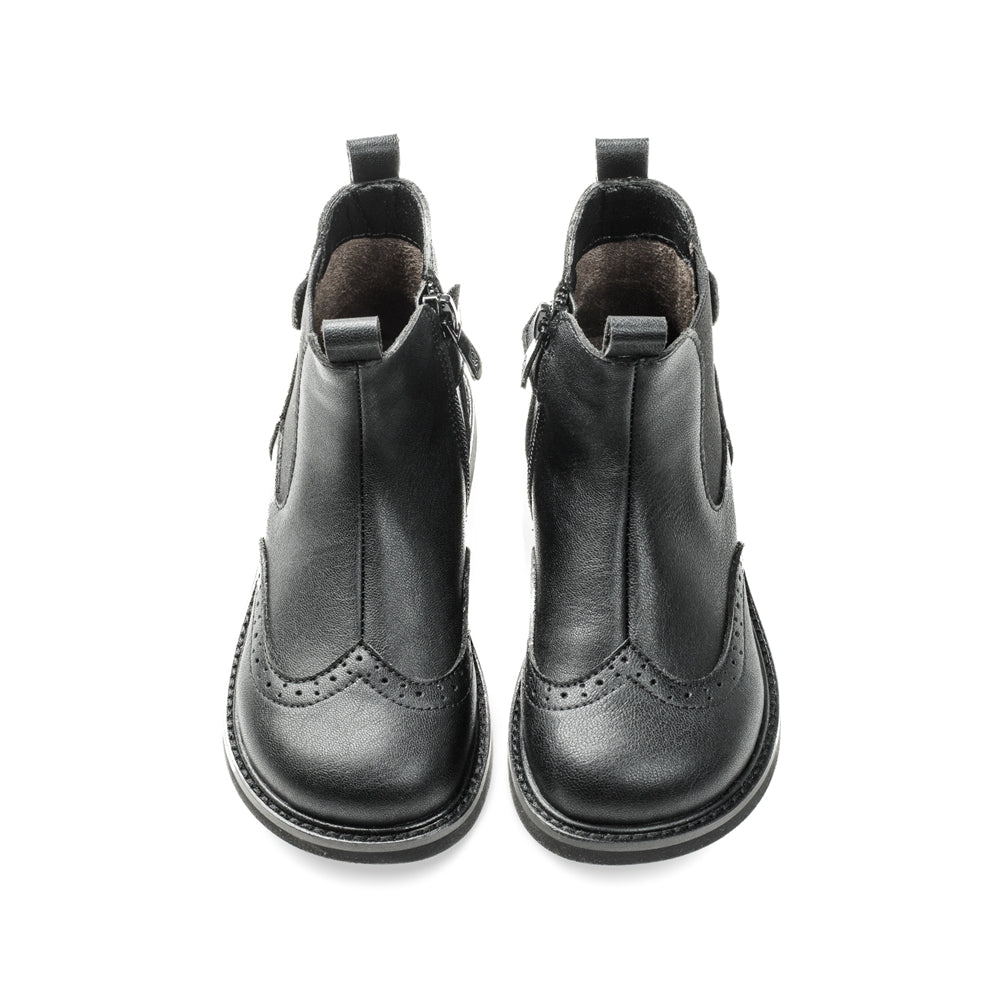 Outdoor Adventurer Kids Black Leather Boots-4
