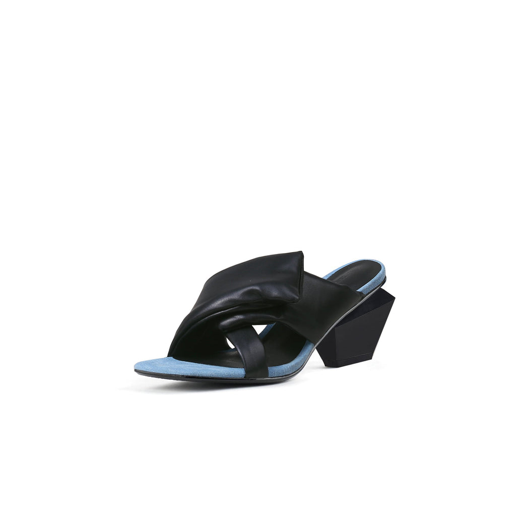 Padded Wrap Open Toe Mules-1