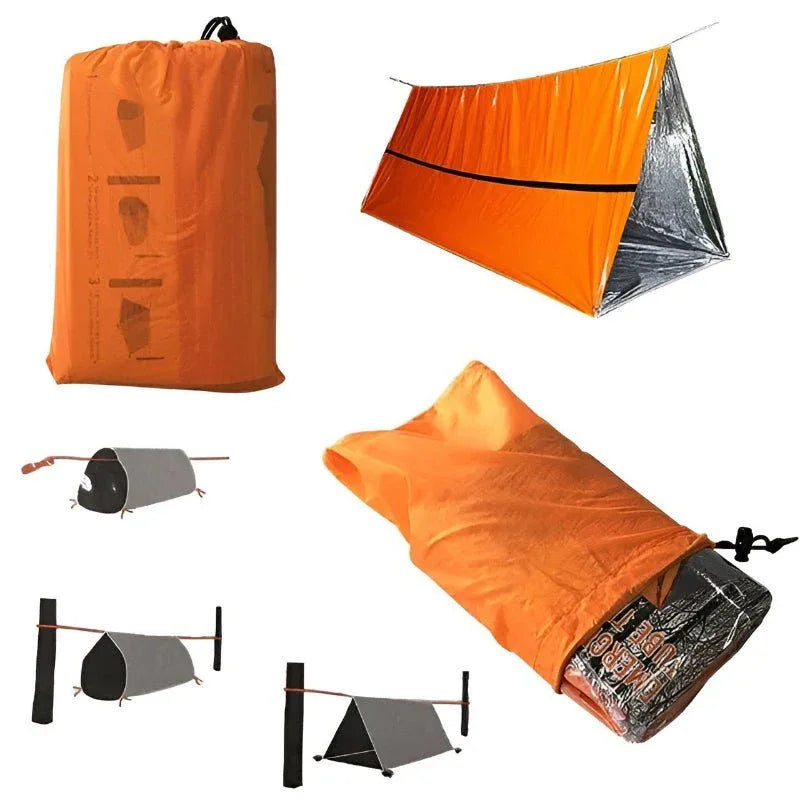 PE Aluminum Thermal Insulation Windproof And Cold Resistant Emergency Blanket Sleeping Bag