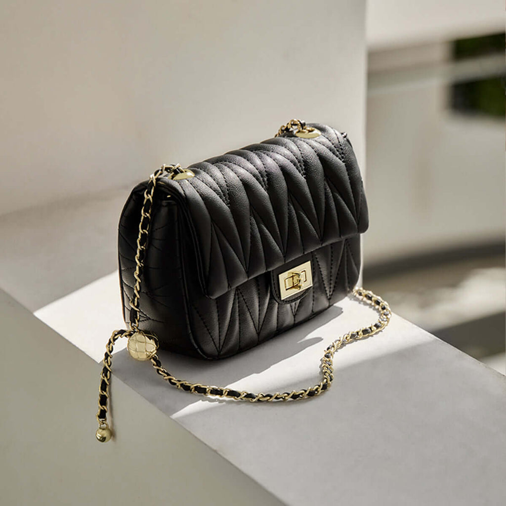 Penthouse Black Quilted Shoulder Bag-3