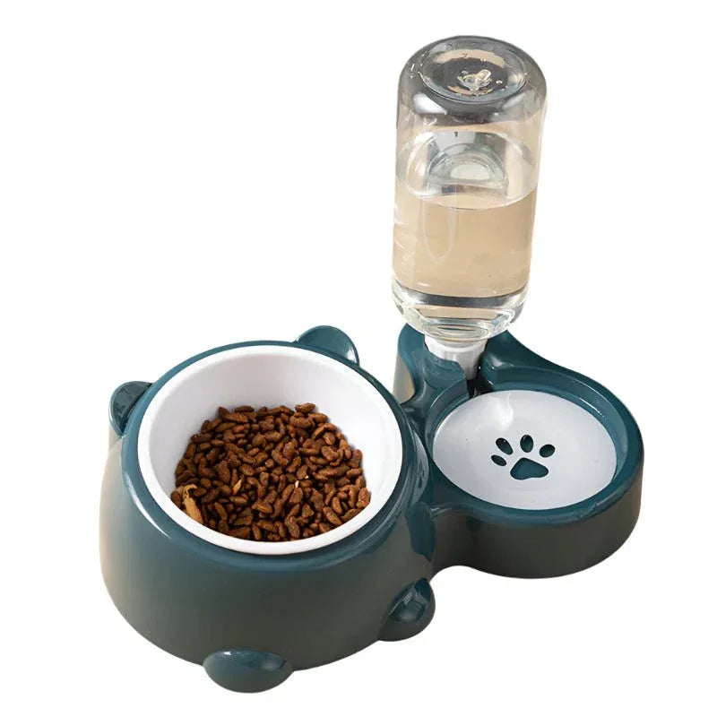 Pet Double Cat Dog Food And Water Bowl