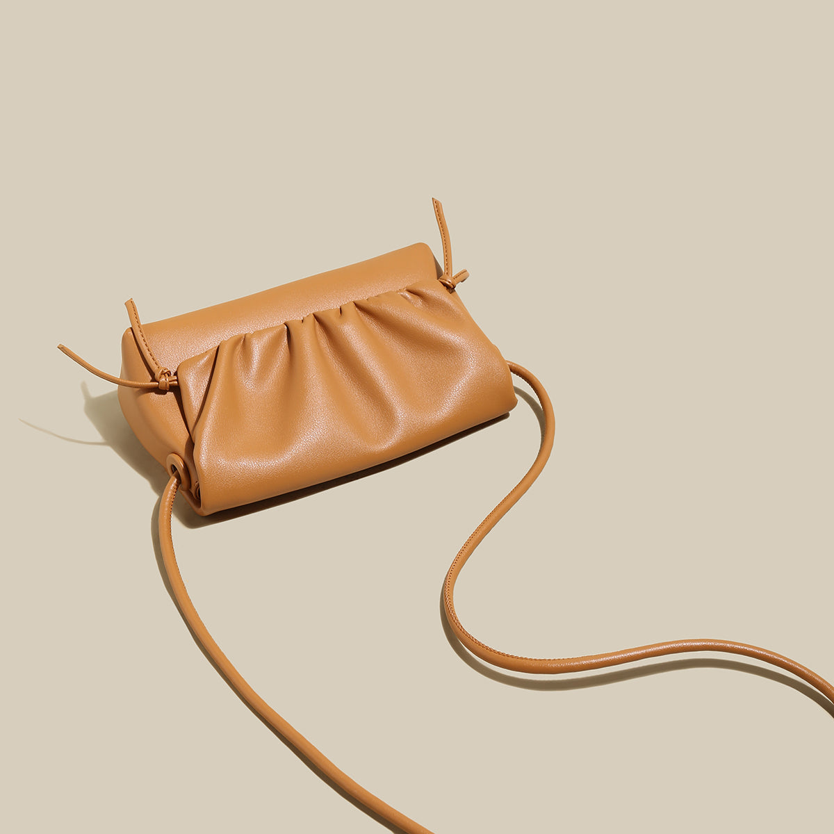 Pleated Semi-Braided Leather Shoulder Bag-3