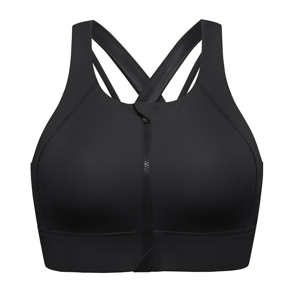 Power On Zip Front Racerback High Impact Sports Bra-3