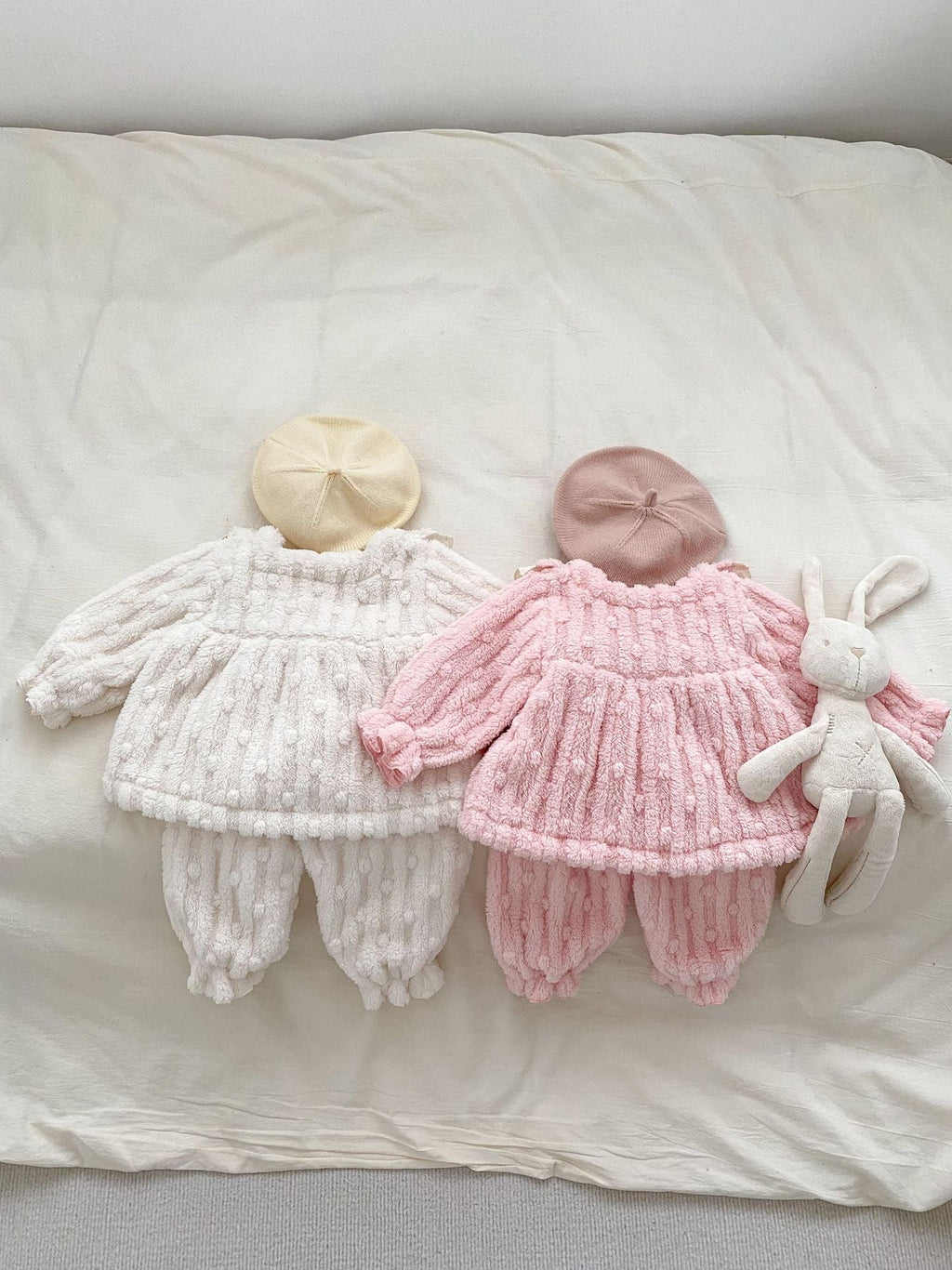 Winter Baby Mädchen Dickes Thermokleid mit langen Ärmeln, zweiteiliges Set aus Pullover und Hose, Design aus Pullover und Hose