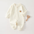 Spring Arrival Baby Unisex Long Sleeves Flowers Embroidered Pattern Rompers
