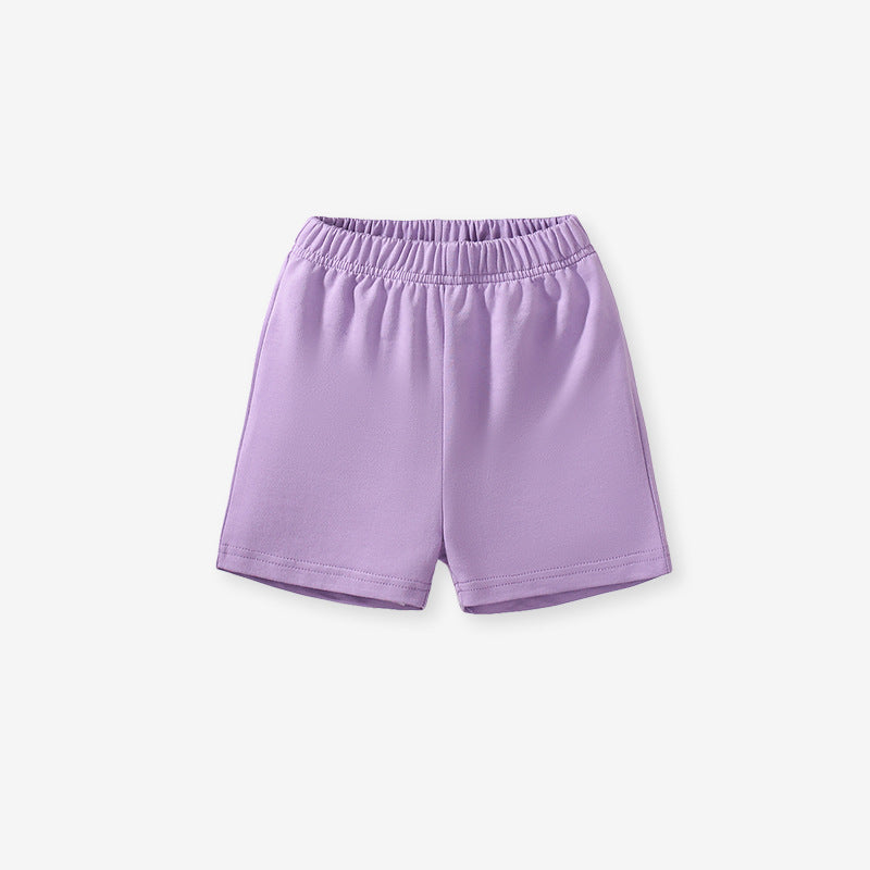 Set of Girls’ Animals Cartoon Pattern Short Sleeves T-shirt and Shorts in European and American Style for Summer