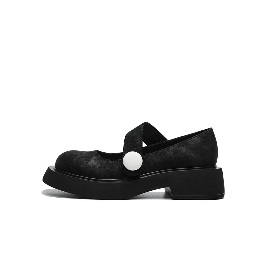 Round-Toe Low-Cut Platform Mary Jane Shoes-0