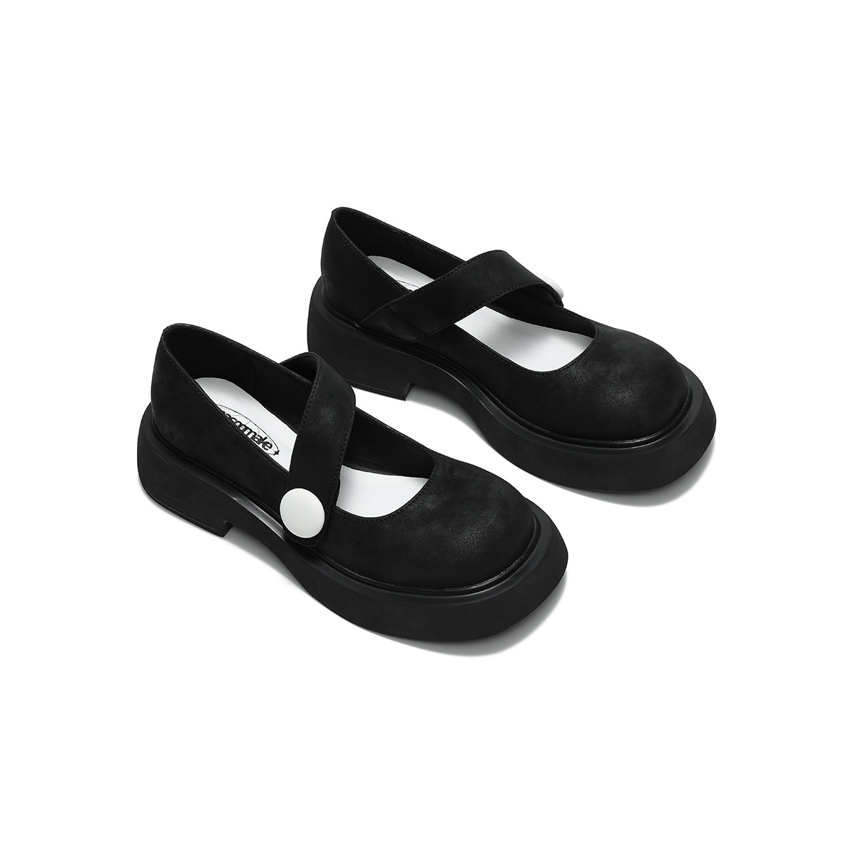 Round-Toe Low-Cut Platform Mary Jane Shoes-2