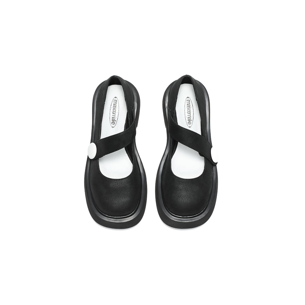 Round-Toe Low-Cut Platform Mary Jane Shoes-4