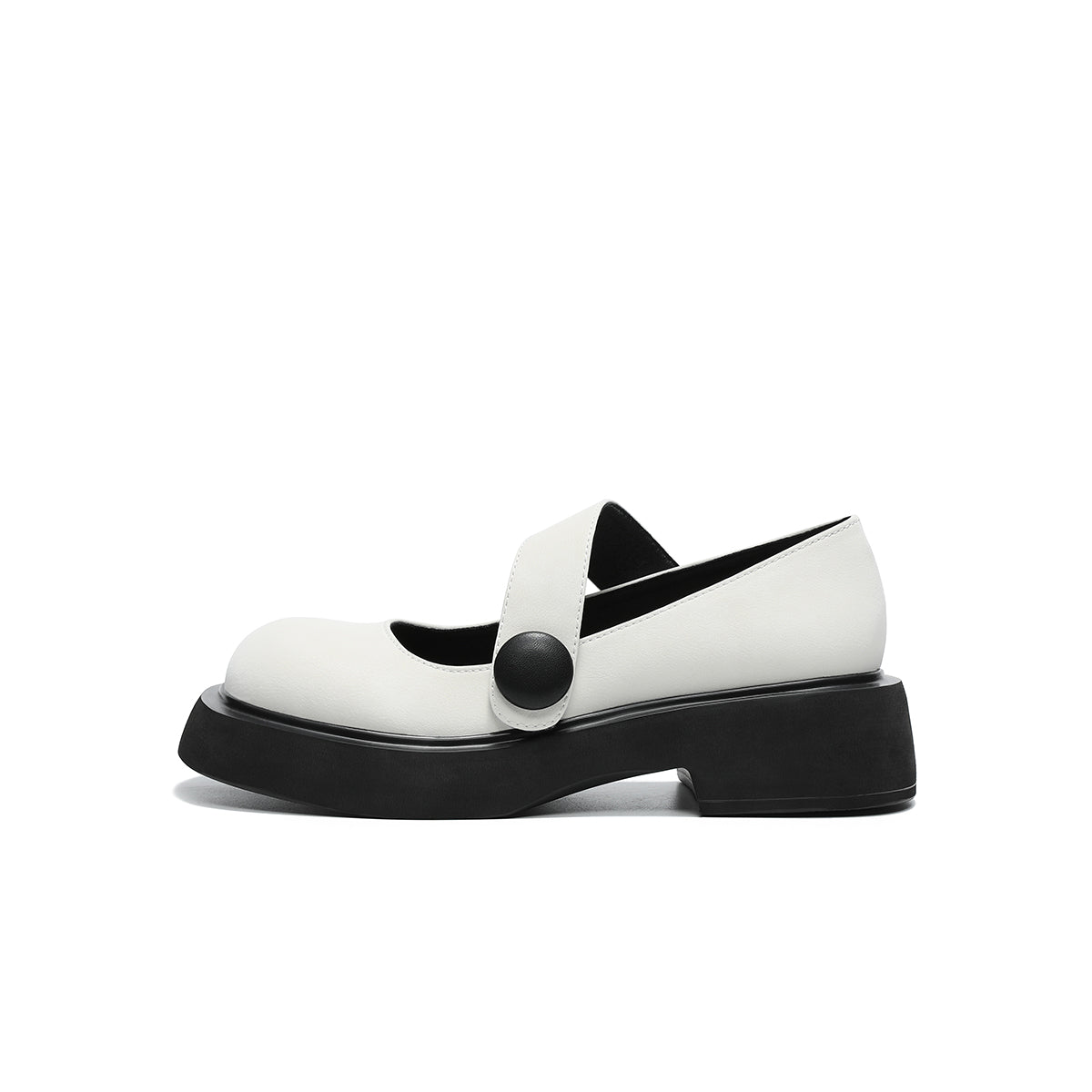 Round-Toe Low-Cut Platform Mary Jane Shoes-5