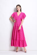 Samantha Lace Cut Out Ruffle Sleeve Maxi Dress-0