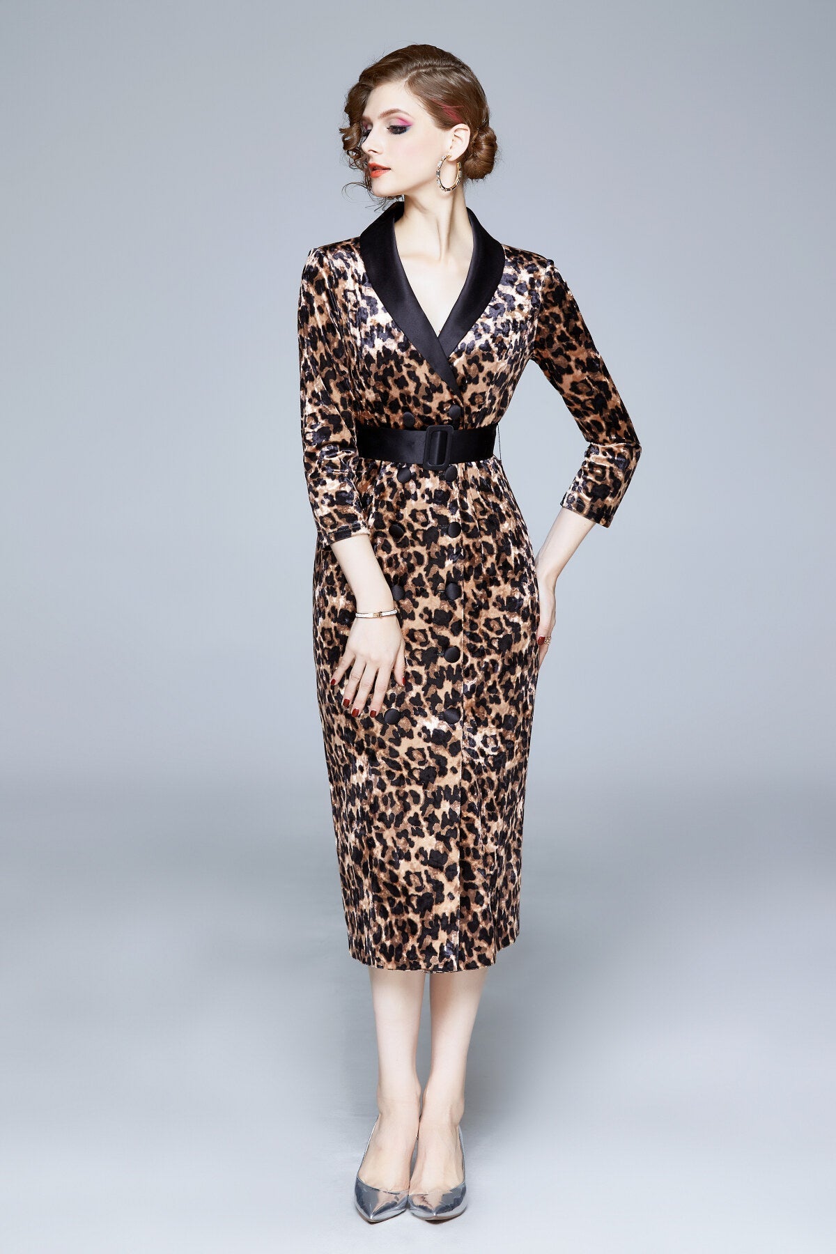 Seductive French Velvet Coat Dress