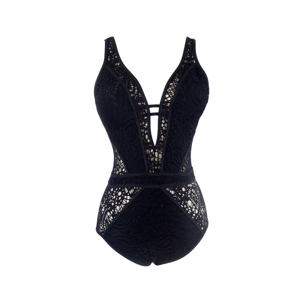 Sexy Lace Up One Piece Swimsuit-4