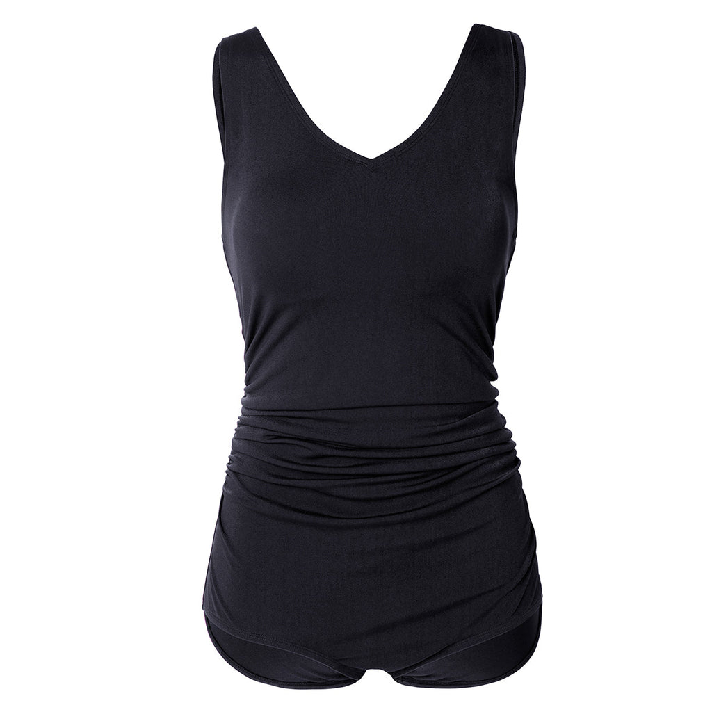 Shirred Athletic One Piece Swimsuit-3