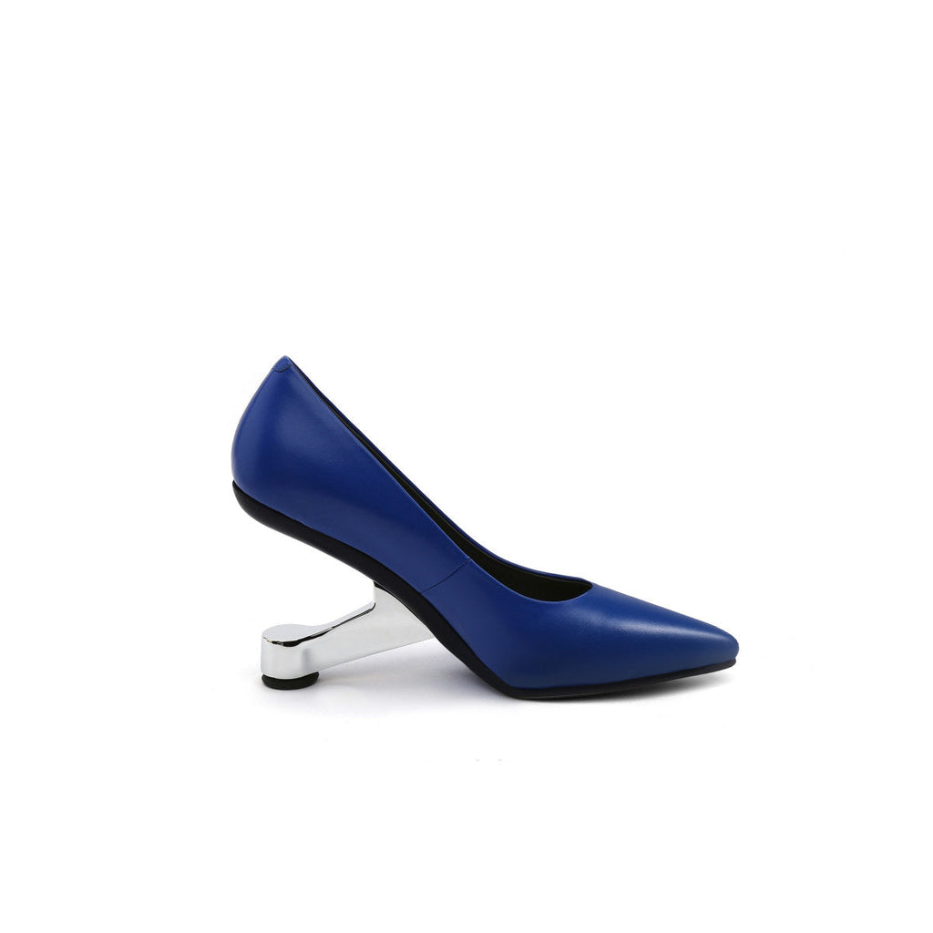 Sleek Pointed Toe Glass Heel Pumps-2