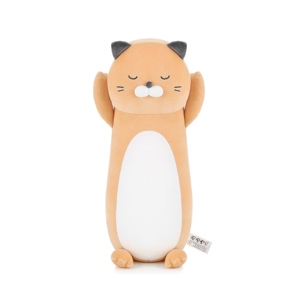 Sleepy Cat Long Cushion Orange Stuffed Plush Toy-0