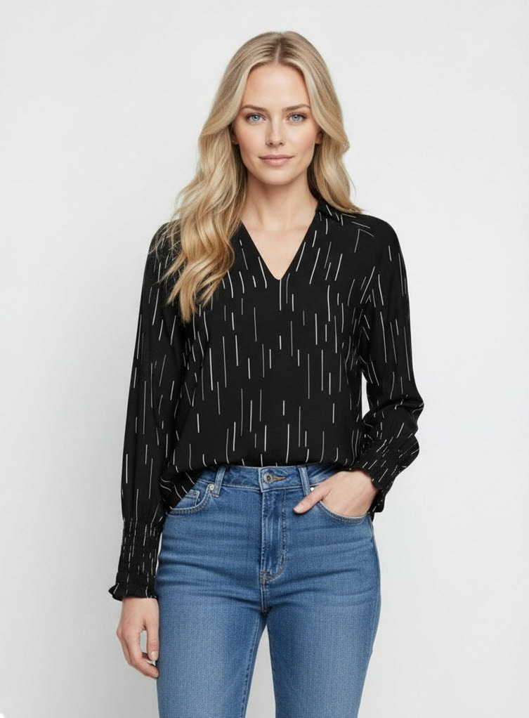 SNORA VEDA LS V-NECK BLOUSE