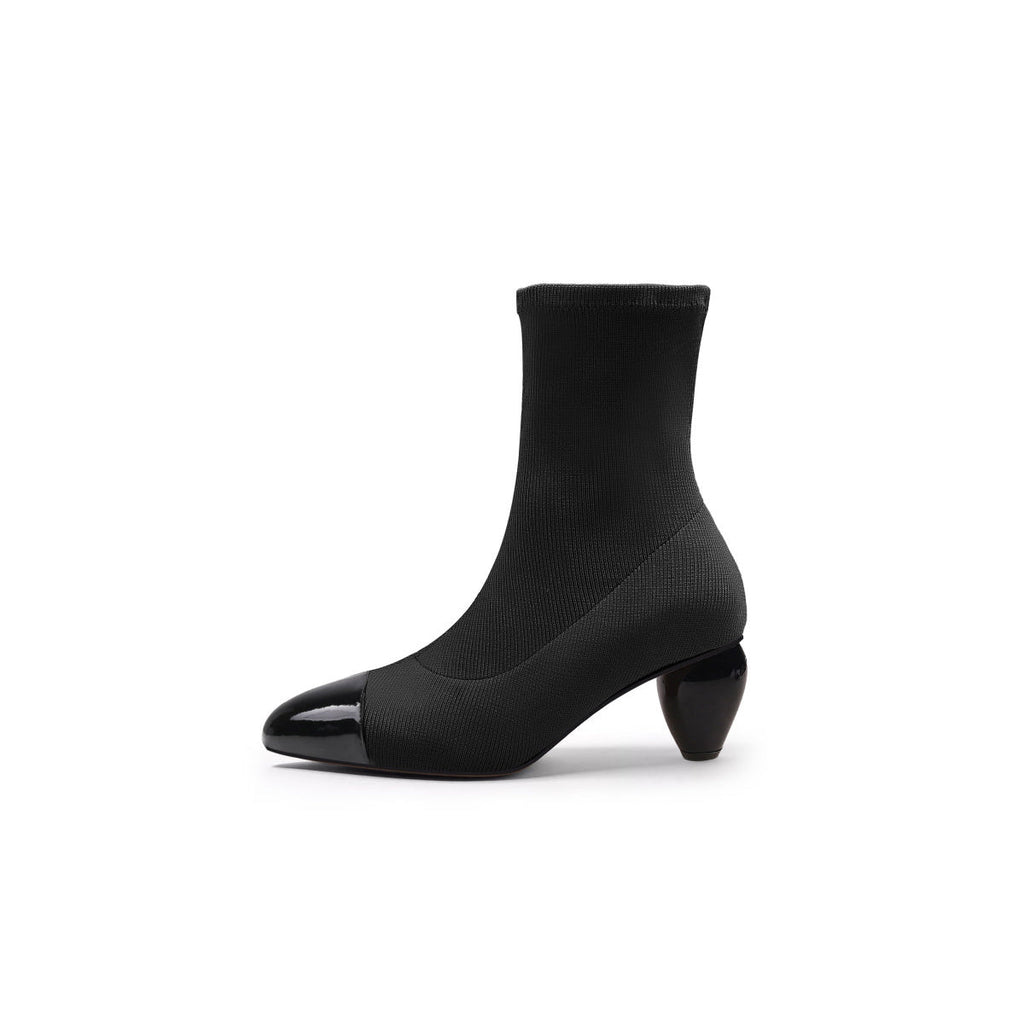Sock Boots with Spiral Heels-0