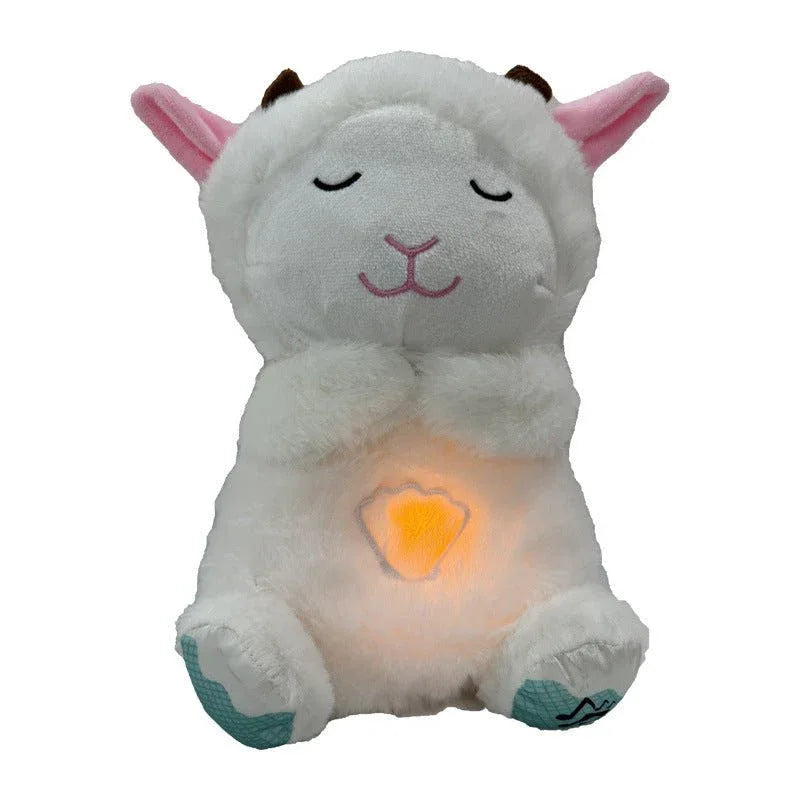 Soothing Glowing Music Playing Sleeping Lamb Stuffed Animals Plush Toy Dolls