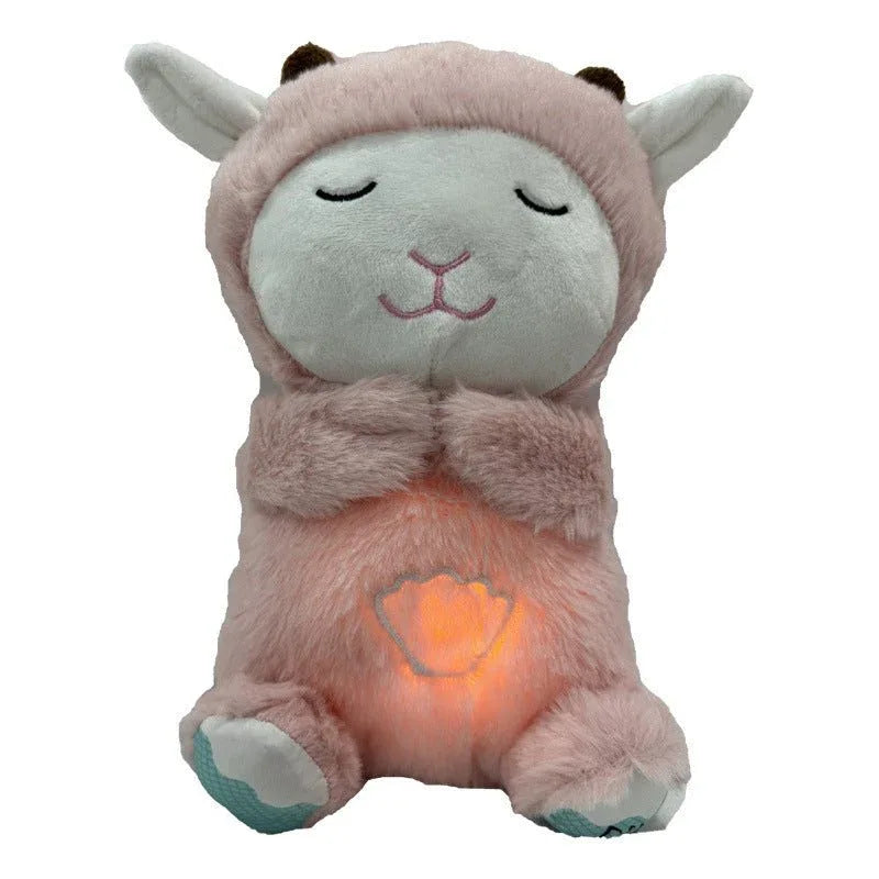 Soothing Glowing Music Playing Sleeping Lamb Stuffed Animals Plush Toy Dolls