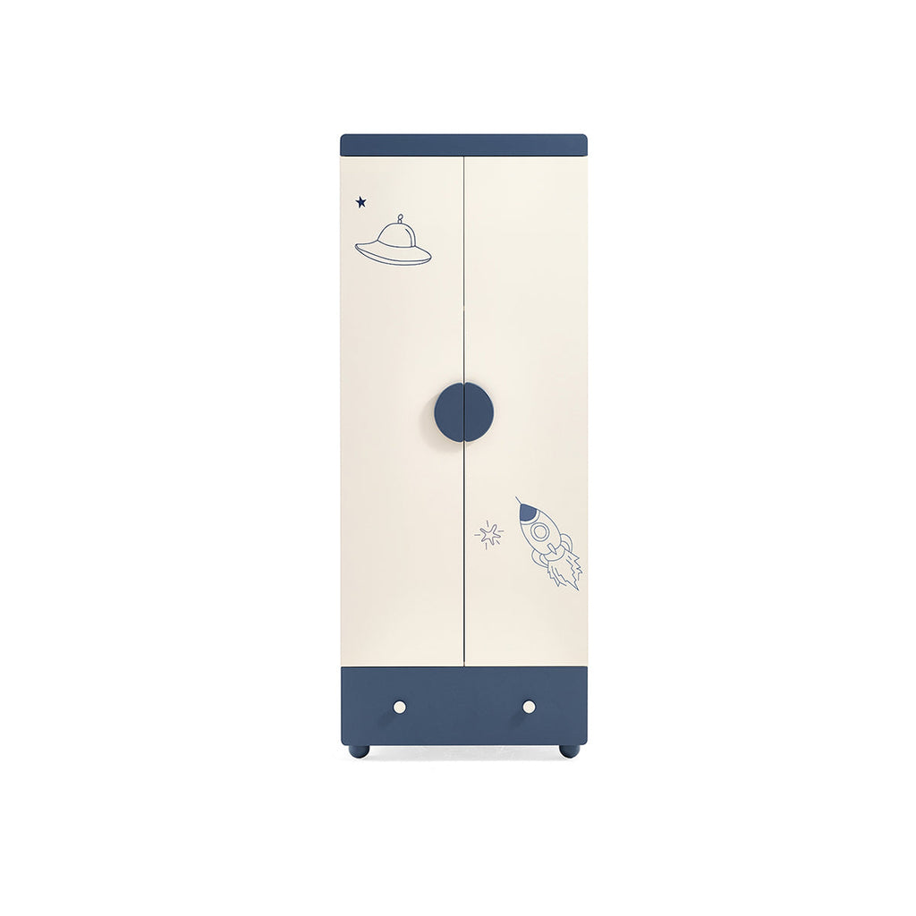 Space Boy Navy and White Wardrobe Rack-4
