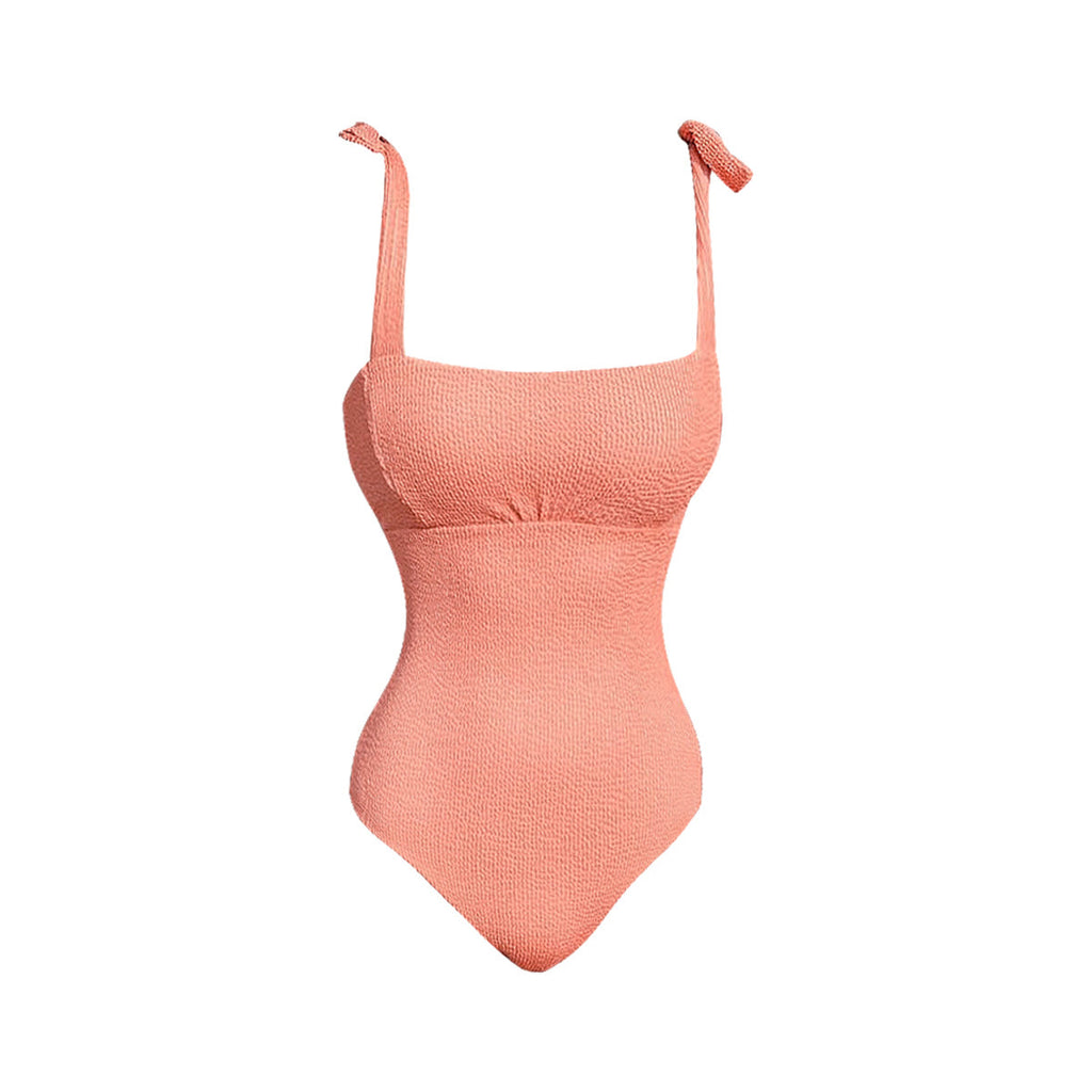 Square Neckline Swimsuit Coral