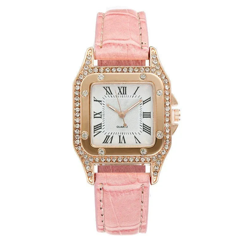 Square Rhinestone Watch For Women