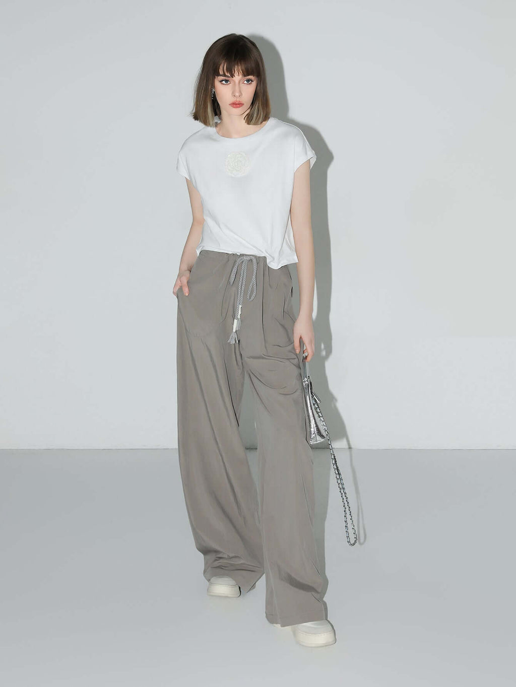 Straight Leg Drawstring  Casual Lounge Pants-1